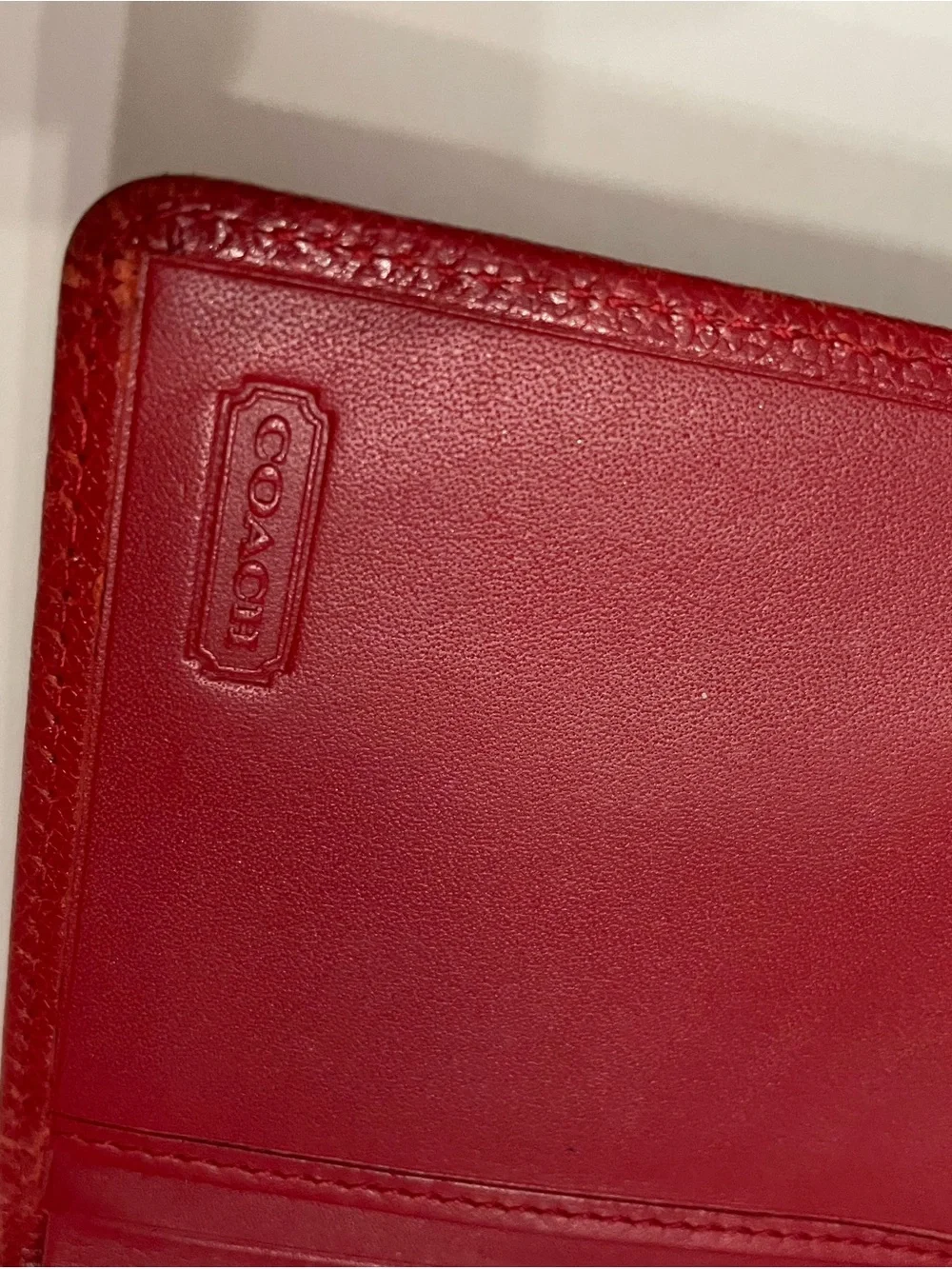 Coach vintage y2k Red Leather Compact Wallet euc comps $175 and up clean